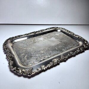 Vintage Essay EP on Copper Tray 9 3/4" x 7" Raised Grape Pattern